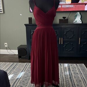 ALI & JAY Burgundy Midi Dress with Spaghetti Straps